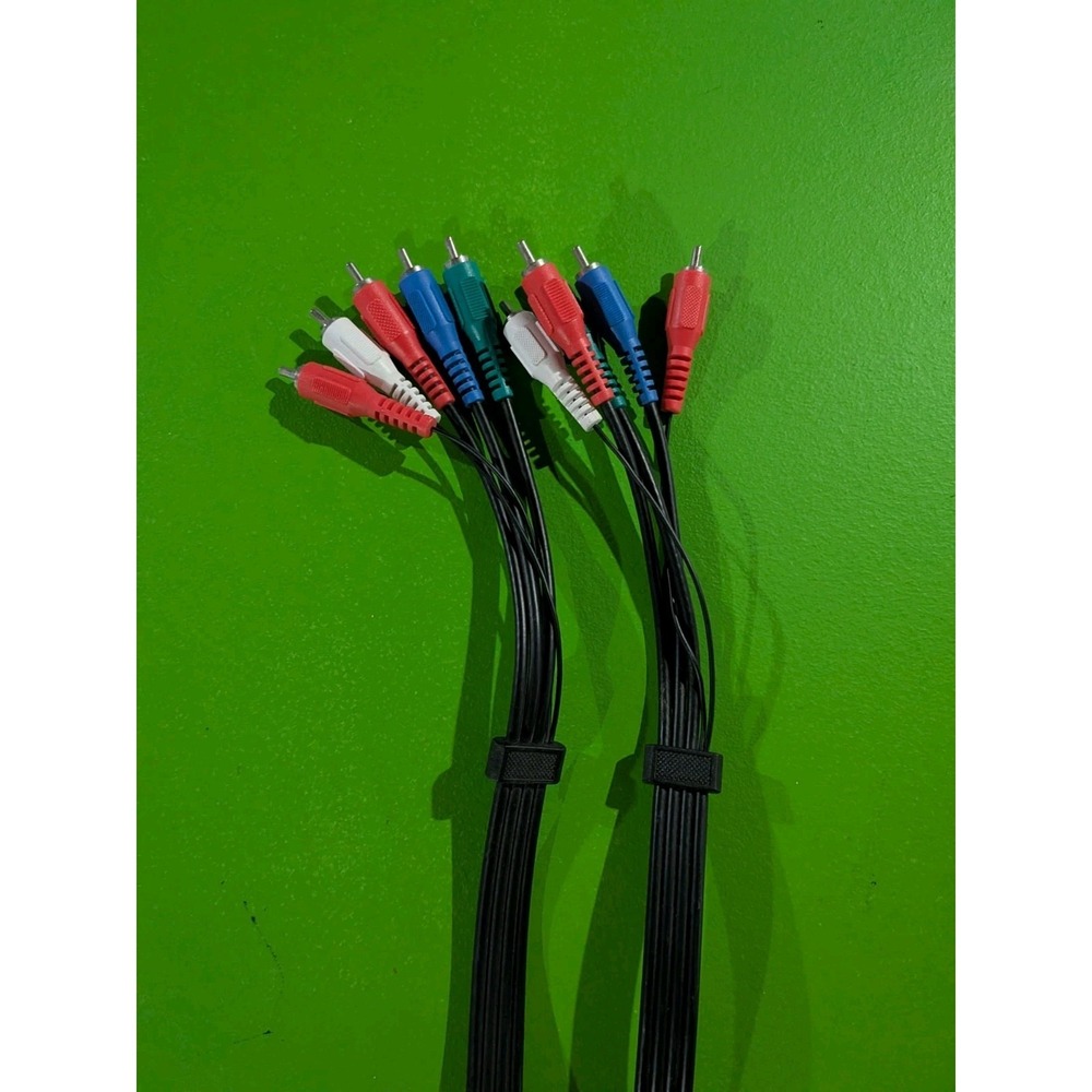 Component AV Audio Video Cables RCA Red Green Blue White 6 Foot Cable